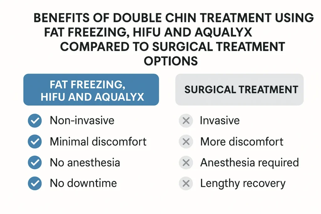 Graphic about the benefits of double chin treatment Sunbury - from LA LIPO