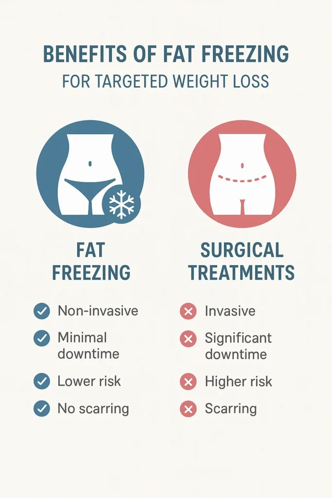 graphic showing the benefits of fat freezing Sunbury