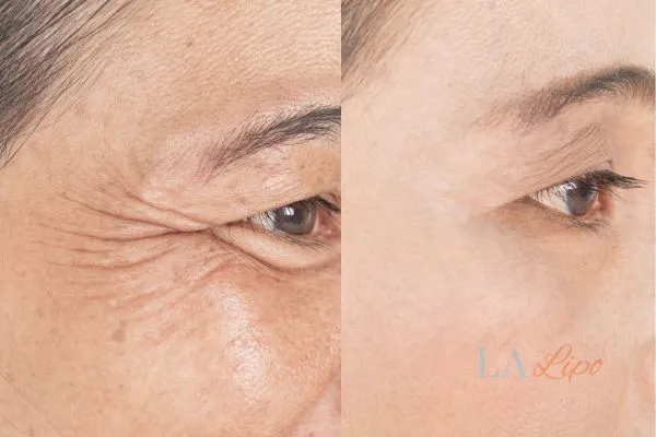 Before and after results of woman - HI-fu wrinkles reduction treatment Sunbury