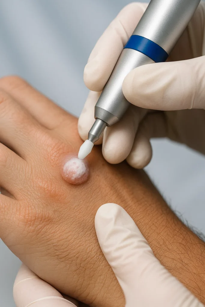 example of wart removal Sunbury using cryopen