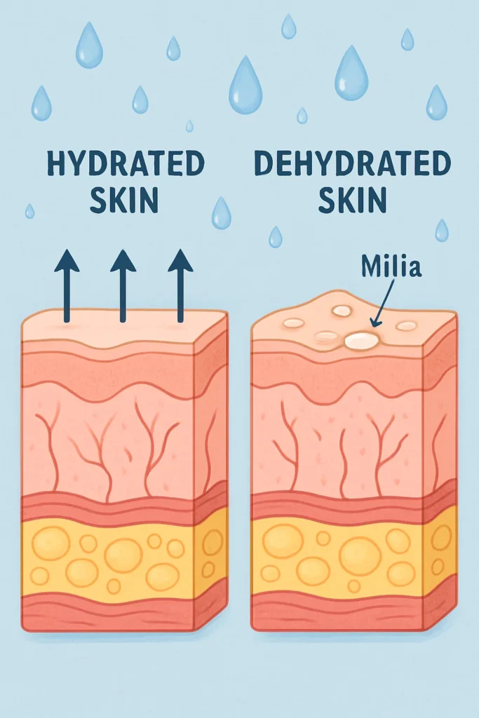 The importance of hydration and milia production Sunbury